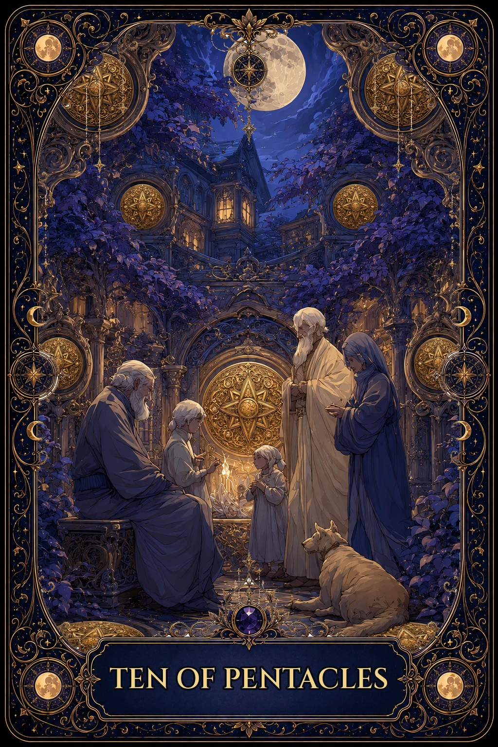 Ten of Pentacles tarot card artwork
