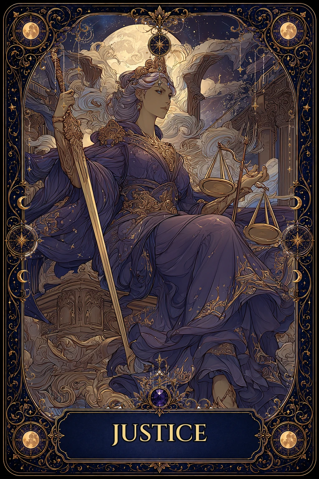 Justice tarot card artwork