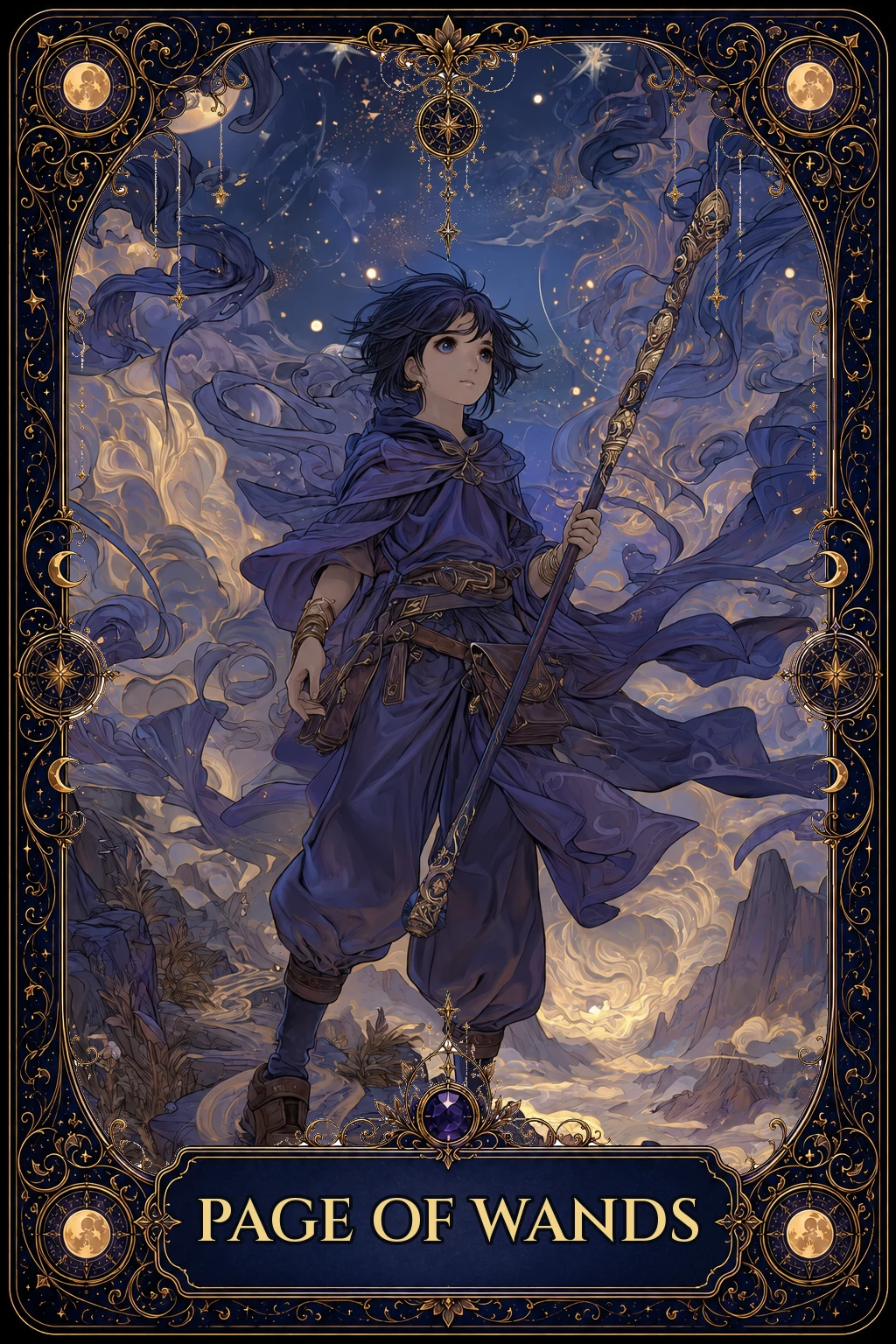 Page of Wands tarot card artwork