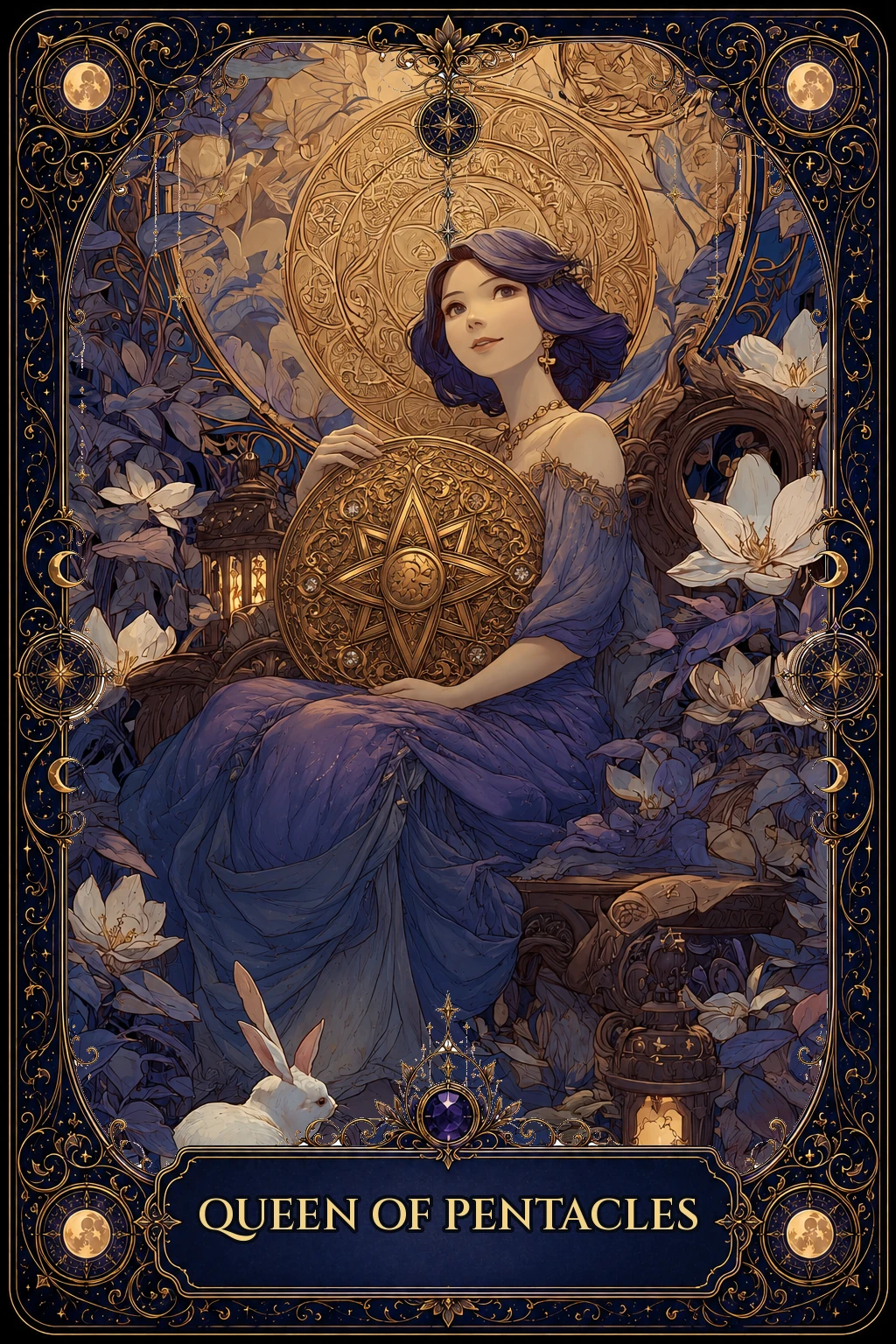 Queen of Pentacles tarot card artwork