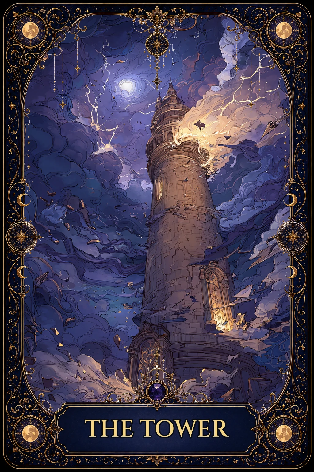 The Tower tarot card artwork