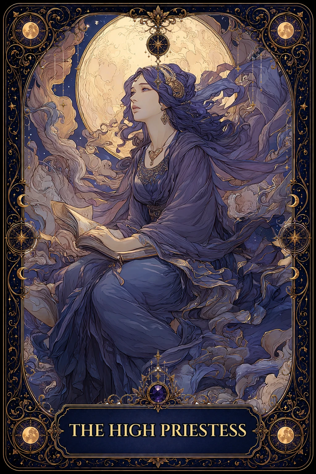 The High Priestess tarot card artwork