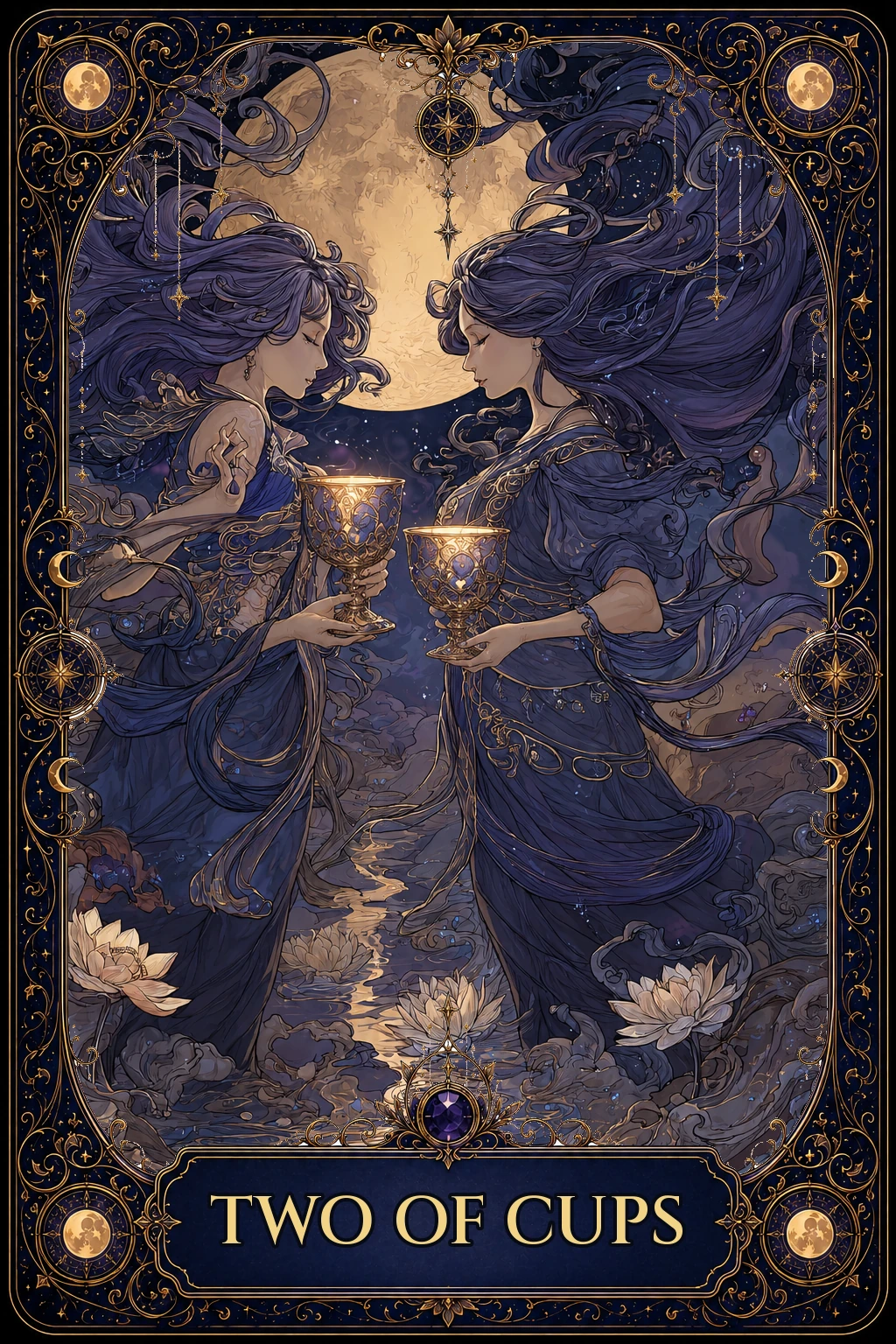 Two of Cups tarot card artwork