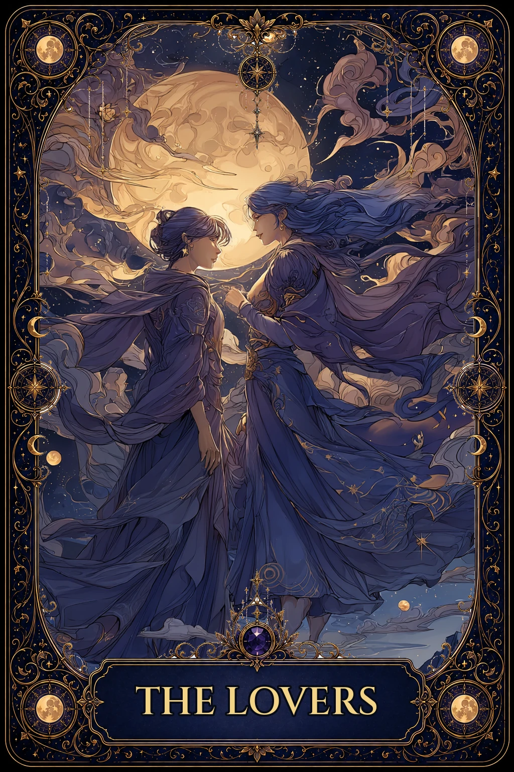 The Lovers tarot card artwork